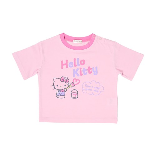 Rakuten - サンリオ(SANRIO) キッズ半袖Tシャツ ハローキティ ピンク 90cm 本体:綿60%・ポリエステル40%リブ部分:綿95%・ポリウレタン5% 吸水速乾加工 こども 606618