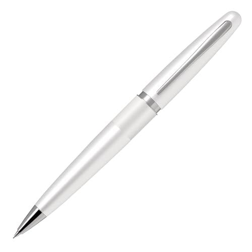 芯の太さ: 0.5mmシャープ 方式: キャップスライド式 サイズ: 最大径13.2mm 全長: 145mm 重量: 30.0g 軸・キャップ: 黄銅 塗装/中間胴: 樹脂塗装 原産国:日本