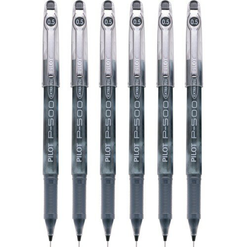 Pilot Precise P-500 ゲルインクボールペン 極細 ブラックインク 6本