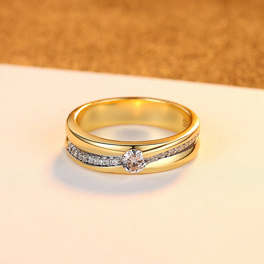 リング キュービックジルコニア ホワイト シルバー925 イエローゴールド 11号 14号 16号 18号 ラウンド 小粒 埋め込み おしゃれ ハーフエタニティ 幅4mm