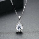 ネックレス キュービックジルコニア ホワイト ブルー グリーン レッド 真鍮 シルバー 小豆 アズキチェーン カニカン 揺れる ゆれる エレガント 40+5cm...