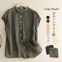 シャツ シャツブラウス レディース ブラウス ノースリーブ トップス 前開き ドット 水玉 カジュアル ゆったり コットン リネン 大きいサイズ 体型カバー 森ガール 薄手 通勤 OL オフィス 春 夏 シンプル 着回し 20代 30代 40代 50代