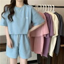 セットアップ Tシャツ パンツ レディース カジュアル 短パン ルームウェア 楽ちん 可愛い ゆったり ブラック 上下セット パンツ セットアップ パジャマ 半袖 部屋着 リラックス 寝巻き 2点セット 春 夏 大きいサイズ 刺繍