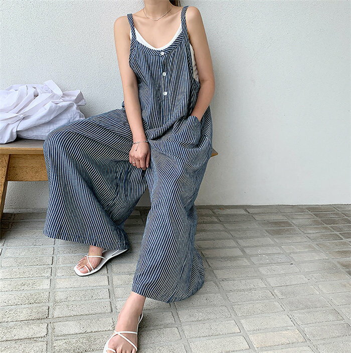 サロペット パンツ サロペット オールインワン レディース サロペットパンツ パンツドレス オーバーオール ワイドパンツ ガウチョパンツ ゆったり 体型カバー 着痩せ ストライプ チェック柄 きれいめ 大きいサイズ オシャレ