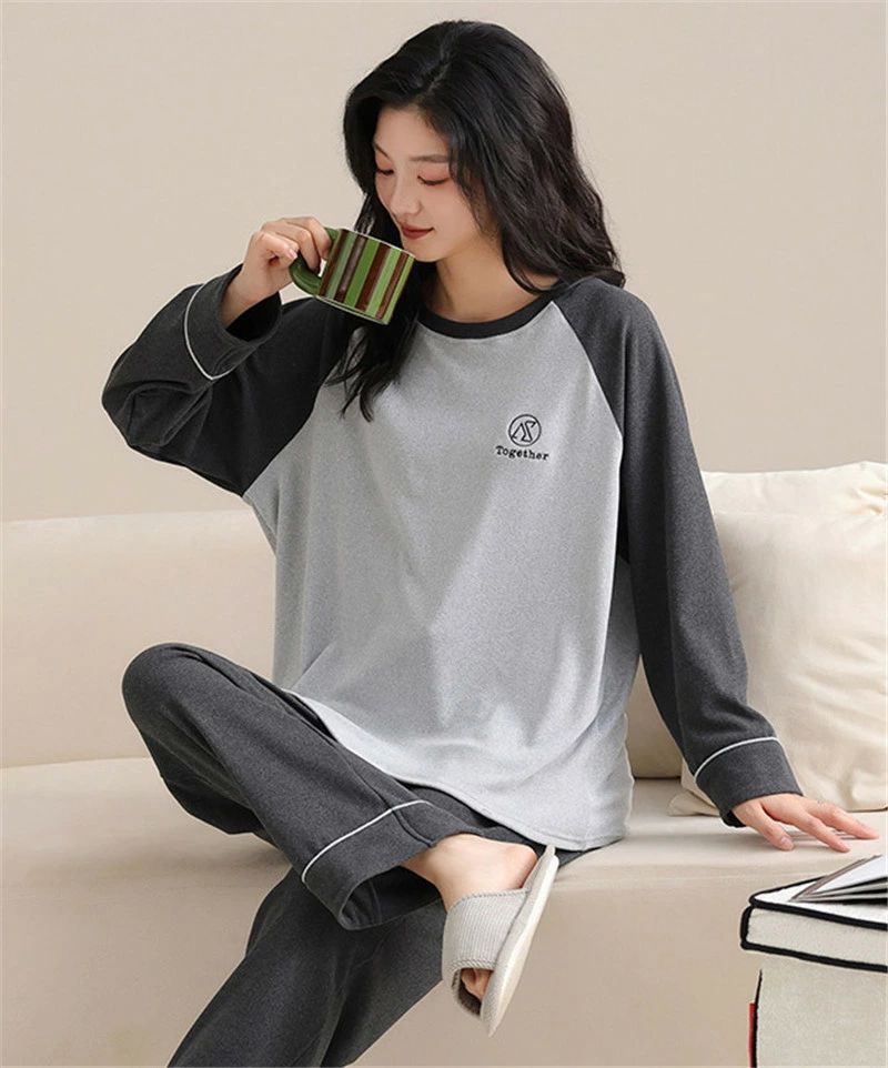 ペア パジャマ 長袖 男女2着 セット 春 冬 uネック セットアップ 高級 カップル ペア ルームウェア 春秋 ペアパジャマ 冬 結婚祝い プレゼント お祝い カップル おもしろ ペア パジャマ 夫婦 ギフト 上下セット レディース 部屋着 メンズ パジャマ