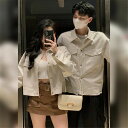 ペアルック 長袖シャツ 春 秋 レディース アウター 大きいサイズ ペアルック カップル お揃い 服 トップス クリスマス プレゼント リンクコーデ ペア カップル ペアルック ブランド コーデ メンズ ブランド かわいい スウェット 人気 冬 秋服