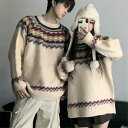 ペアルック セーター 春 秋 レディース 厚手 winter uネック レトロ セーター 秋冬 ペアルック カップル お揃い 服 トップス クリスマス プレゼント リンクコーデ ペア カップル ペアルック ブランド コーデ メンズ ブランド かわいい スウェット 人気 冬 秋服