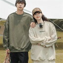 ペアルック トレーナー 春 uネック ゆったり シンプル 韓国風 ブランド ペアルック カップル お揃い 服 秋 冬 レディース おしゃれ ペアルックトレーナー...