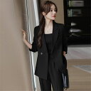 スーツ レディース セットアップ 春 カジュアル ジャケット 高級 black パンツスーツ レディース スーツ セット 結婚式 入学式 卒業式 ママ フォーマ...