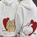ペアルック パーカー 裏起毛 うさぎ クマ 可愛い 秋 冬 ブランド ペアルック カップル お揃い 服 レディース おしゃれ 春 カップル ペアルックトレーナー 大きいサイズ リンクコーデ ペアルック 冬 カップル お揃い プレゼント コーデ メンズ ブランド カップル