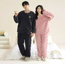 ペアパジャマ 冬 モコモコ 男女2着 セット 長袖 チェック パンダ シンプル カップル ペア ルームウェア レディース パジャマ ペア 夫婦 もこもこ メンズ...