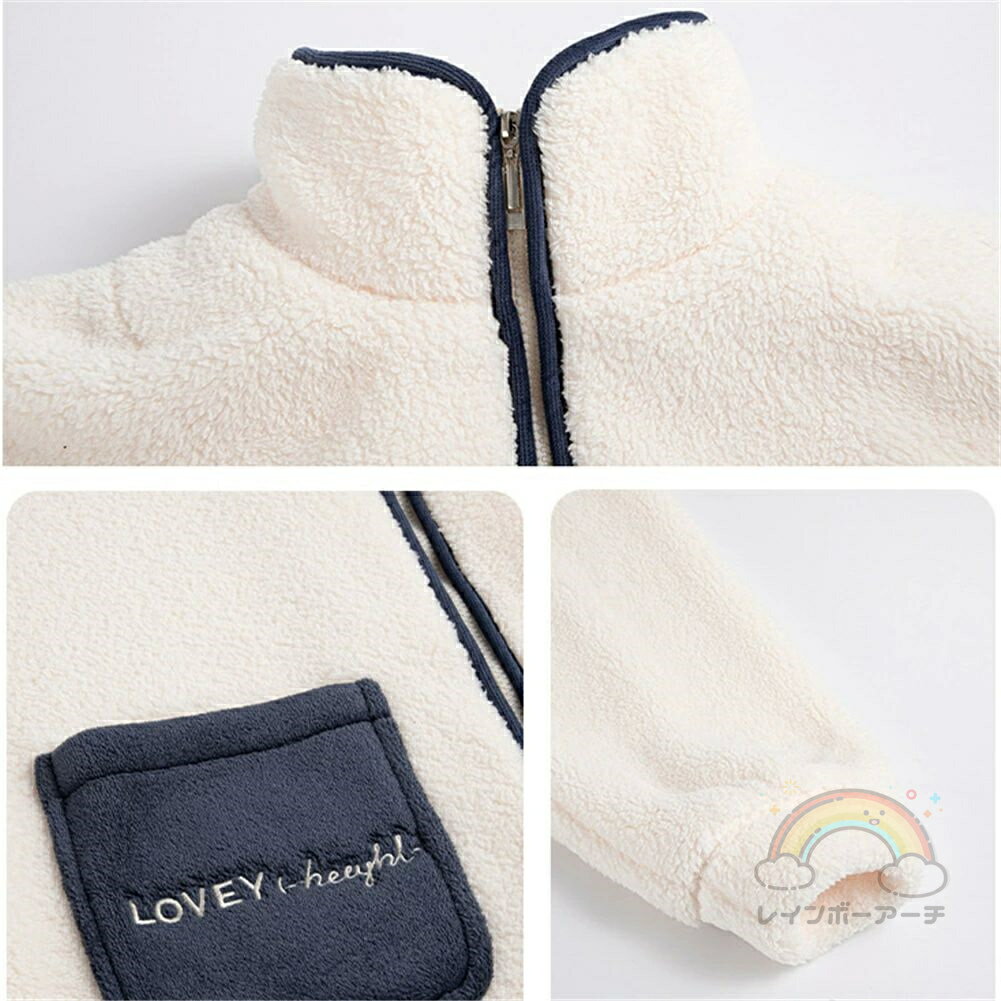 レインボーアーチのペアパジャマ 冬 モコモコ 男女2着 セット 前開き 長袖 可愛い スタンド襟 韓国風 カップル ペア ルームウェア レディース パジャマ ペア 夫婦 もこもこ メンズ 秋 結婚祝い プレゼント ペアパジャマ カップル お揃い プレゼント ギフト モコモコ 部屋着｜アングル2