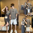 親子 ペアルック tシャツ 夏 ワンピース トラベル ストライプ 半袖 高級 重ね着レイヤード サロペット ペア 夏服 親子コーデ 赤ちゃん 親子ペアルック ペ...