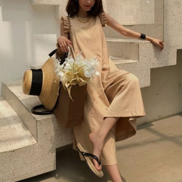 ラッシュガード オールインワン ロング フリルショルダー レディース 二の腕カバー 水着 おすすめ おしゃれ 春夏
