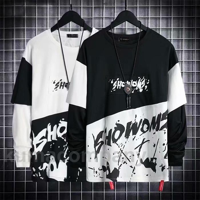 トレーナー プルオーバー メンズ スウェット 長袖Tシャツ アメカジ ストリート プリント 秋冬