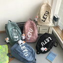 5syoku バッグ リュック バッグパック 鞄 bag ジッパー 大容量 A4 縦型 リュックサック レディース 女の子 レトロ かわいい ロゴ 英字 韓国っぽ 緑 グリーン 白 クリーム オフホワイト 青 ブルー ピンク 黒 ブラック カジュアル おしゃれ かっこいい お洒落 便利 ストリート(4)