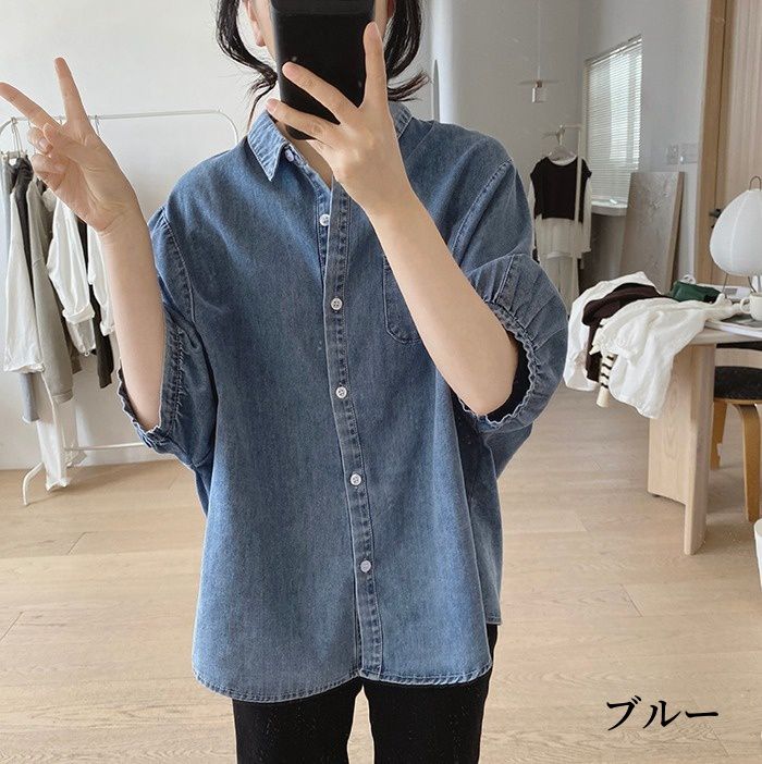デニムジャケット 半袖 レディース トップス ジャケット 超目玉 夏物 Gジャン ゆったり 大きいサイズ S-XXXL ファッション アウター ジャケット ポケット デニム ビッグシルエット 体型カバー 通学 おしゃれ 着痩せ かわいい 春夏