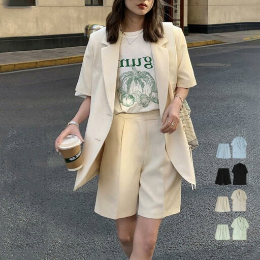 半袖ジャケット ショートパンツ セット夏 半袖ジャケット ショートパンツ セット夏