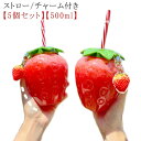 ウォーターボトル 500ml ピンク ドリンク イチゴ 透明 【5個セット】ドリンクボトル おしゃれ 可愛い ボトル クリアボトル フタ付き いちご 水筒 タピオカ ボトル プラカップ 食品級PP素材 飲み物 タピオカドリンク ストロー付き