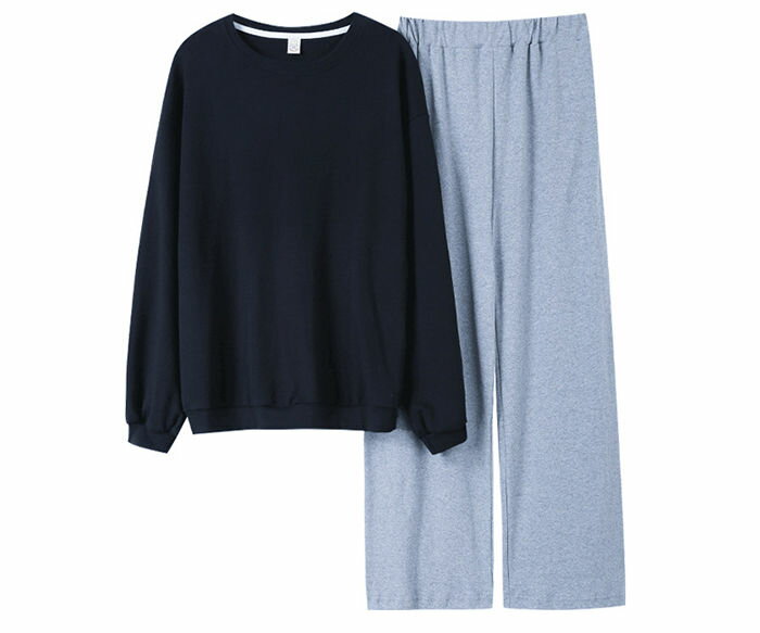 ルームウェア カップ付き パジャマ 上下セット 綿100％ 部屋着 長袖 秋冬 Tシャツ セットアップ ロングパンツ コットン100% パジャマ 外出 レディース 無地 可愛い 柔らか ウエストゴム ナイトウェア 寝間着 ゆったり 通気性 吸湿性