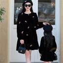 親子ペア ワンピース レディース 長袖 秋服 キッズ 親子ママ おそろい コーデ 親子ペアルック 親子ペア 女の子 ママ 娘 おそろい オフショルダー ワンピー...