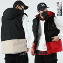 トップス ストリート 紳士服 ベスト ノースリーブ ジレ フード付き コート メンズ ファッション 男性用 大人 かっこいい 大きいサイズ アメリカン ワーク ...