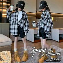 長袖Tシャツ 子どもシャツ チュニック ブラウス 子供服 キッズ キッズシャツ トップス チェック柄 綿素材 フォーマルシャツ 女の子 ユニセックス ガールズ 子供 キッズ こども服 ナチュラル 重ね着 韓国風 可愛い 通学 中学校 小学生 春秋 大人かわいい 親子揃い 薄手
