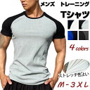 メンズ Tシャツ 半袖 トレーニング tシャツ 大きいサイズ 父の日 メンズ tシャツ おしゃれ スウェット ショートスリーブ トレーニング 筋トレ 丸首 細身...