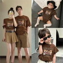 親子 ペアルック tシャツ ペア ブラウン 白 クマ 夏服 親子コーデ 赤ちゃん 親子 ペアtシャツ 半袖 コーデ 夏 家族 お揃い tシャツ ブランド 大人 ...