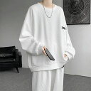 上下セット メンズ ジャージ セットアップ ゆったり シンプル 柔らかい 男性用 おしゃれ スウェットシャツ スウェットパンツ 長袖 春 秋 大きいサイズ ルー...