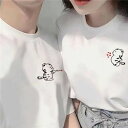 カップル ペア tシャツ ブランド ペアルック カップル 春夏 服 メンズ tシャツ 半袖 レディース おしゃれ ペアルック tシャツ 可愛い 綿 カップル お...