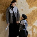 親子 ペアルック 赤ちゃん 2点セット トップス スカート パッチワークスタイル 韓国風 親子ペアルック 秋 冬 トップス ゆったり ママ 女の子 ペアルック ...