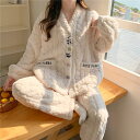 マタニティ パジャマ 冬 モコモコ パンダ ファッション カジュアル 長袖 マタニティ ルームウェア 授乳口 付き ウエスト調節 パジャマ 上下セット マタニテ...