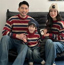 親子 ペアルック 赤ちゃん ニット トレーナー ボーダー おしゃれ パッチワークスタイル セーター 親子ペアルック ブランド 秋 冬 トップス ゆったり ママ ...