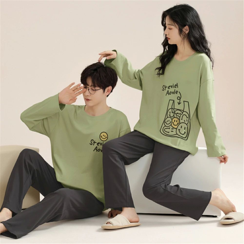 ペア パジャマ 長袖 男女2着 セット 秋 冬 ファッション 韓国風 カジュアル カップル ペア ルームウェア 結婚祝い プレゼント カップル ペア パジャマ 冬 ギフト 上下 セット 部屋着 ペアルック おそろい メンズ パジャマ レディース 秋 記念日 ペア カップル