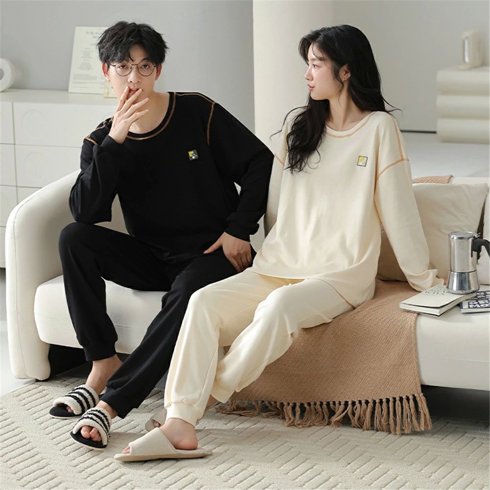 ペア パジャマ 長袖 男女2着 セット 秋 冬 無地 韓国風 シンプル カップル ペア ルームウェア 結婚祝い プレゼント カップル ペア パジャマ 冬 ギフト 上下 セット 部屋着 ペアルック おそろい メンズ パジャマ レディース 秋 記念日 ペア カップル