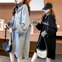 パーカーワンピース 長袖 ブランド 裏起毛有り ゆったり 春秋 レディース パーカー 韓国風 カジュアル おしゃれ パーカー 大きい サイズ 人気 ジャケット ...