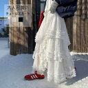 スカート チュールスカート レディース ボトムス 秋 冬 春 夏 無地 ロングスカート ロング丈 ボリューム aライン フレア 裏地 重ね着 シースルー ティアードスカート ウエストゴム レイヤード カジュアル 体型カバー 演奏会 社交ダンス ガーリー セレモニー