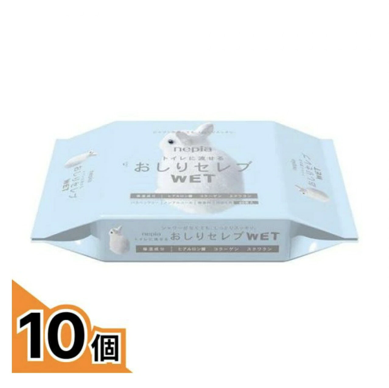 乐天商城 - 【10個セットまとめ買い】ネピア おしりセレブ WET ウエット 詰替え 60枚 トイレに流せるおしりの洗浄シート(トイレットペーパー ウエットタイプ 詰め替え用)