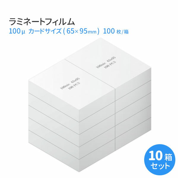 業務用ラミネートフィルムRG 100ミクロン 定期券サイズ(65×95mm) 1000枚 (100枚/箱×10箱) 100μm