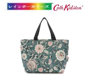 楽天レインボーカラーズキャスキッドソン トートバッグ ダークグリーン系 TEAL / STRAWBERRY GARDEN Cath Kidston