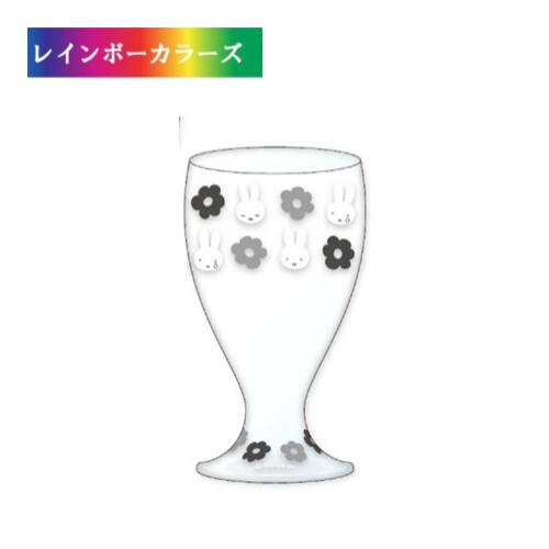其它 玻璃杯類 - ミッフィー Flower POP グラス モノクロ柄 ギフト プレゼント