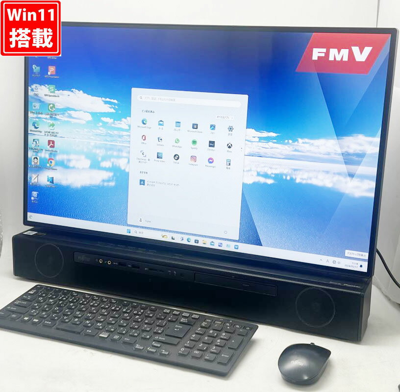 ̵  ¨ȯ  եHD 27վηϥǥ Fujitsu ESPRIMO FH90/E2/ Blu-ray Windows11/ 10Core i7-10750H 8GB ®NVMe1TB-SSD + 3TB-HDD  ̵Wi-Fi6 Offic...