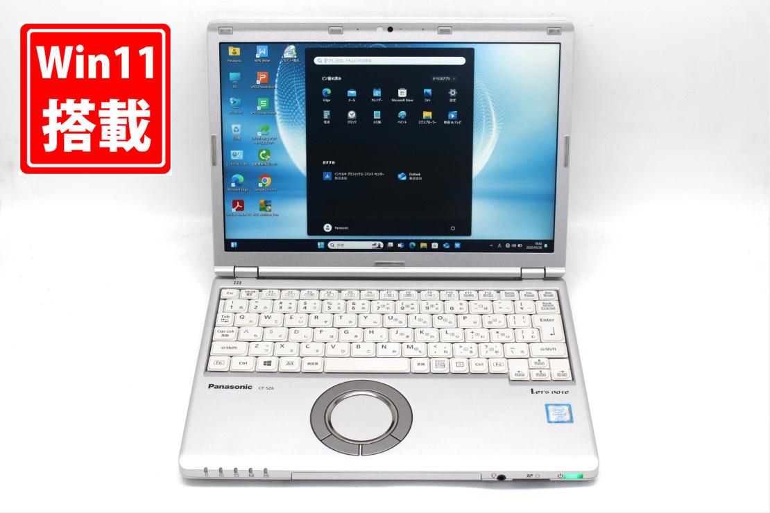 送料無料 あす楽対応 即日発送 中古良品 フルHD 12.1インチ Panasonic Let's note CF-SZ6Z Windows11 七世代Core i7-7600u 16GB 爆速512GB-SSD カメラ 無線 Office付 Win11【ノートパソコン 中古パソコン 中古PC】（Windows10も対応可能 Win10）