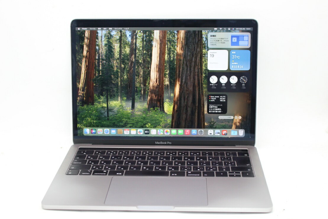 送料無料 あす楽対応 即日発送 良品 2K対応 13.3インチ Apple MacBook Pro A1989（Touch Bar2019）グレー macOS 15 Sequoia(正規版Windows11追加可能) 高性能 八世代Core i5-8279u 16GB 爆速NVMe式512GB-SSD カメラ 無線 リカバリ 【ノートパソコン 中古パソコン 中古PC】