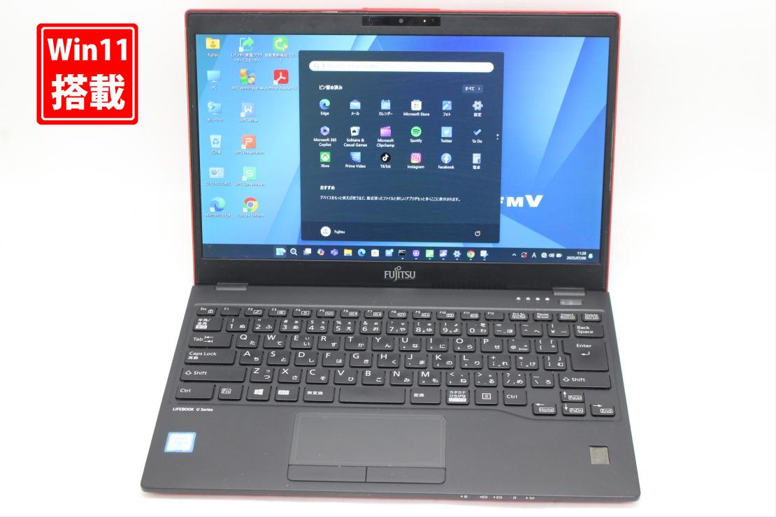 中古 フルHD 13.3インチ Fujitsu LIFEBOOK U939B Windows11 高性能 第8世代Core i5-8365U 8GB 爆速128GB-SSD カメラ 無線 Office付き Win11【中古ノートパソコン 中古パソコン 中古PC】送料無料 あす楽対応 即日発送(Windows10も対応可能 Win10)