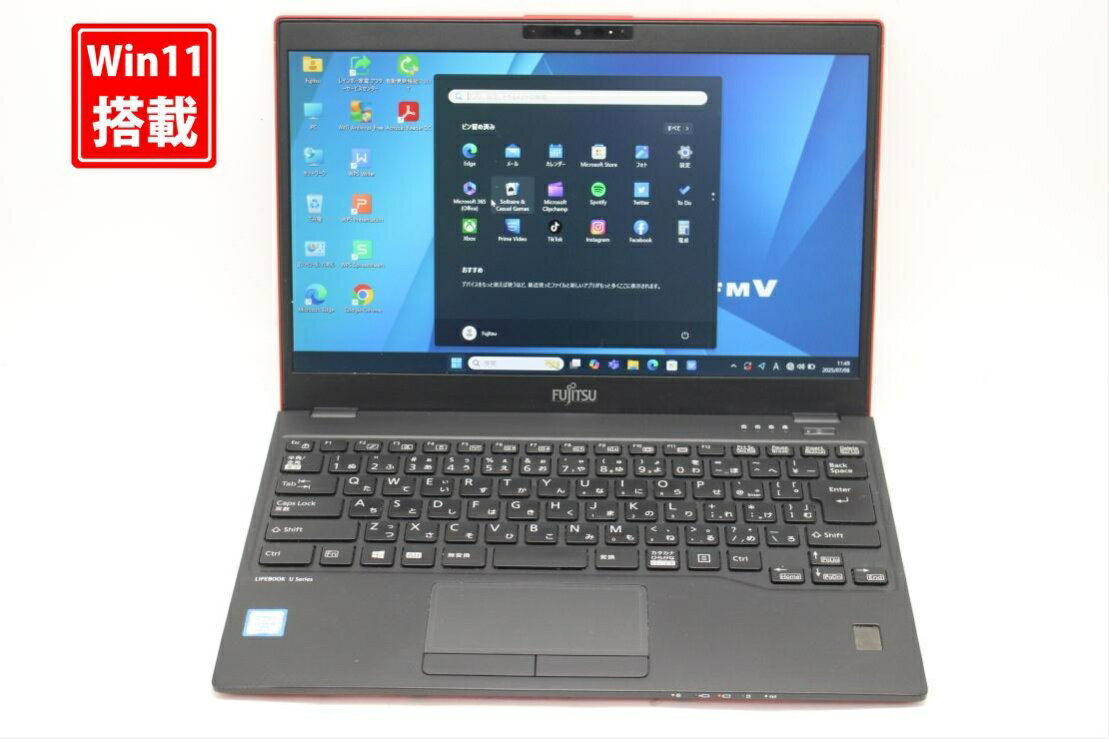 中古 フルHD 13.3インチ Fujitsu LIFEBOOK U939B Windows11 高性能 第8世代Core i5-8365U 8GB 爆速128GB-SSD カメラ LTE 無線 Office付き Win11【中古ノートパソコン 中古パソコン 中古PC】送料無料 あす楽対応 即日発送（Windows10も対応可能 Win10）