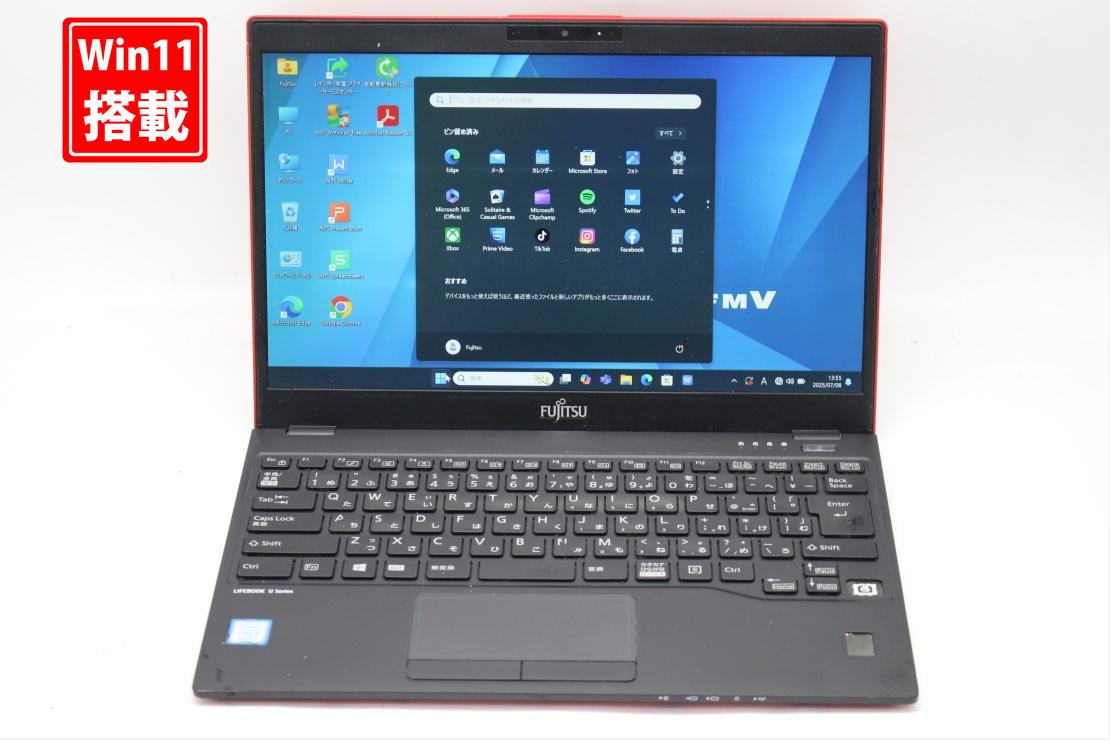 中古 フルHD 13.3インチ Fujitsu LIFEBOOK U939B Windows11 高性能 第8世代Core i5-8365U 8GB 爆速128GB-SSD カメラ LTE 無線 Office付き Win11【中古ノートパソコン 中古パソコン 中古PC】送料無料 あす楽対応 即日発送（Windows10も対応可能 Win10）