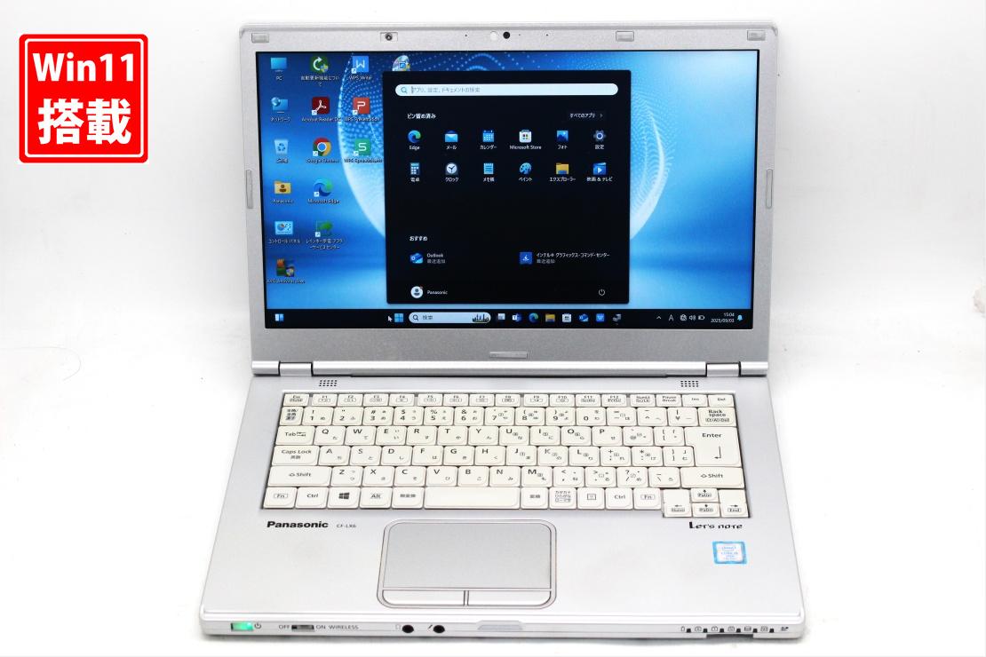 中古 フルHD 14インチ Panasonic Let's note CF-LX6R Windows11 七世代Core i5-7300U 8GB 爆速256GB-SSD カメラ Office付き Win11【中古ノートパソコン 中古パソコン 中古PC】送料無料 あす楽対応 即日発送（Windows10も対応可能 Win10）