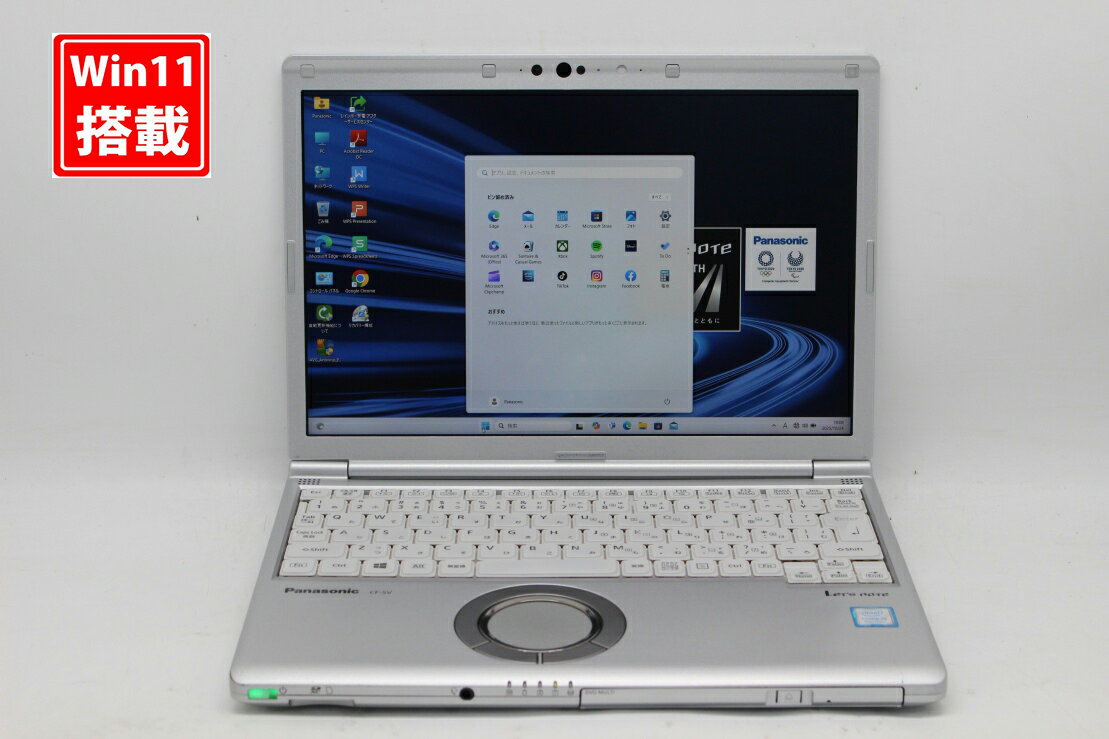 中古 フルHD対応WUXGA 12.1インチ Panasonic Let's Note CF-SV7HF4VS Windows11 高性能 Core i5-8250u 8GB 爆速NVMe式256GB-SSD カメラ LTE 無線 Office付き Win11【中古ノートパソコン 中古パソコン 中古PC】送料無料 あす楽対応 即日発送（Windows10も対応可能 Win10）